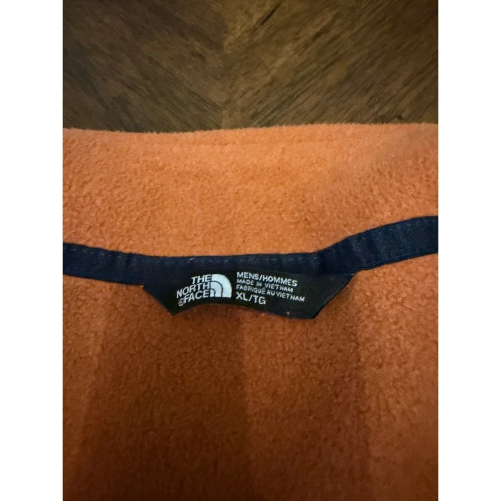 The‎ North Face Mens XL TKA 100 Glacier Quarter Zip Fleece Pullover Orange Navy